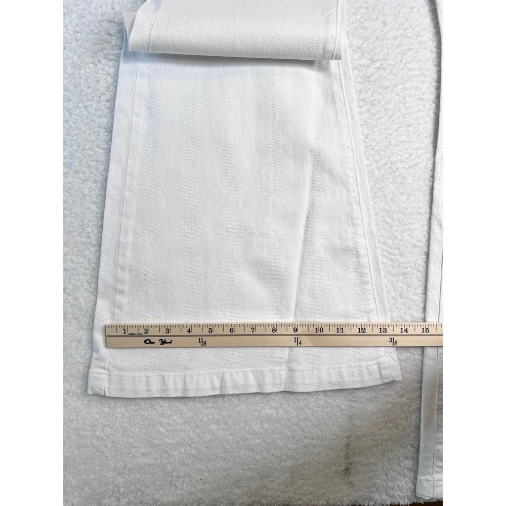 7 For All Mankind Portia Mega Flare Jeans White Sailor Button High Rise 32 NWT - Picture 5 of 14